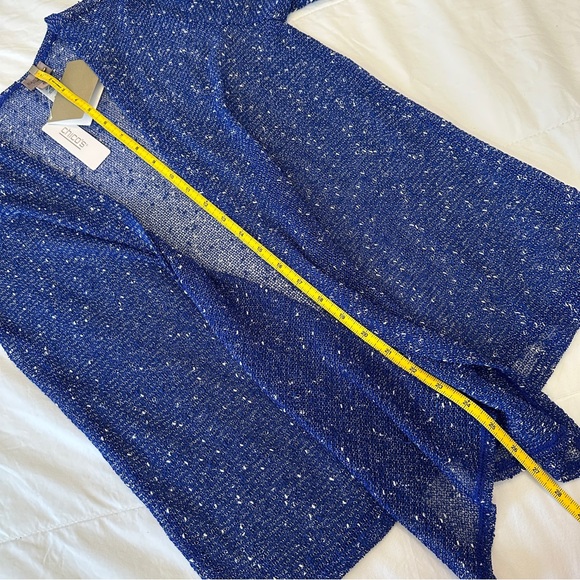 NWT Chicos light cardigan, 3/4-sleeve, sapphire blue w/white speckles, 0 (S) - Picture 10 of 10
